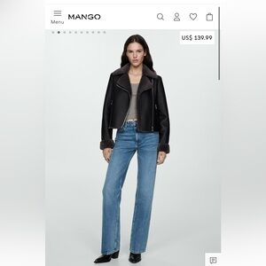 Mango Faux shearling-lined jacket